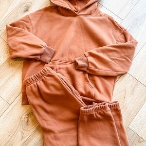 Burnt Orange Caramel Sweatpants and Hoodie Set